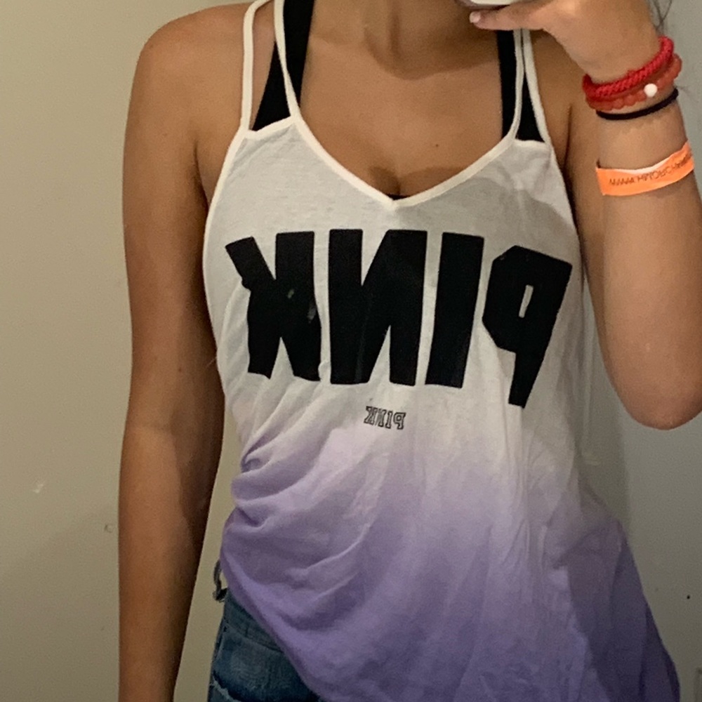 PINK athletic purple ombré tank top